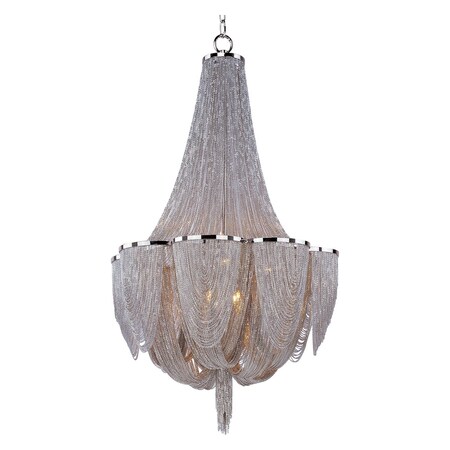 Maxim Ten Light Polished Nickel Up Chandelier 21465NKPN